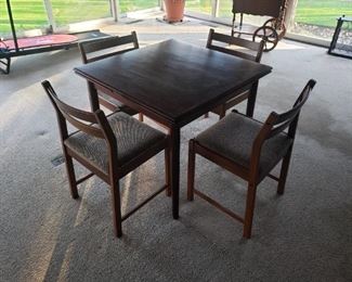 Danish modern Bruksbo rosewood extension table w/ 4 chairs