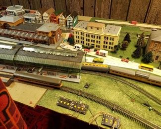 Vintage trains and building