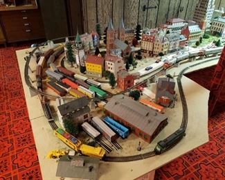 Vintage trains and building