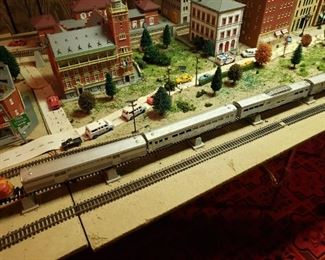 Vintage trains and building