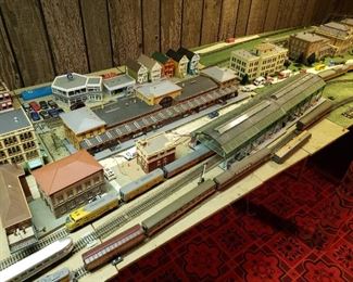 Vintage trains and building