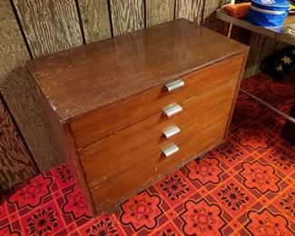 Vintage MCM George Nelson for Herman Miller 4 drawer cabinet / dresser, as-is