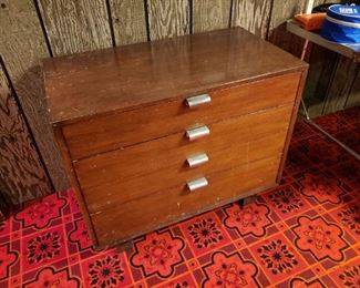 Vintage MCM George Nelson for Herman Miller 4 drawer cabinet / dresser, as-is