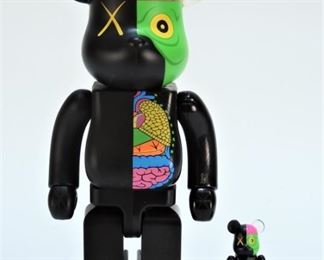 2PC KAWS x BE@RBRICK Dissected Companion 400% 100%