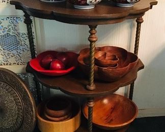 3 Tier Demilune table, $65