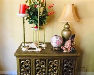 GREEN! Small console cabinet, $50