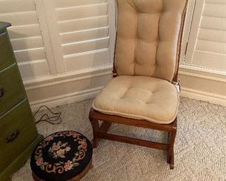 Rocking Chair- Needlepoint Stool