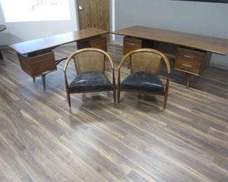 Desk, Credenza and Chairs :) Alma Walnut Mid-century
