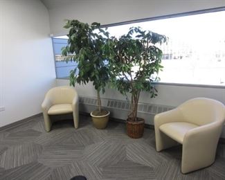 2 Leather Occasion Chairs