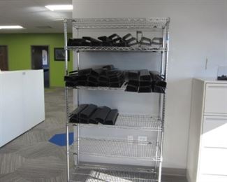Container Metal Shelf with Cord Covers that are available