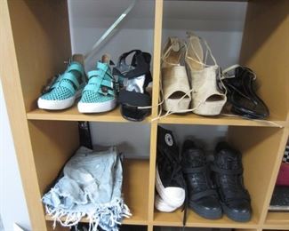 shoes, Black High Top Tennis Shoes