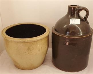 antique crock and jug