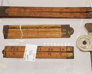 3 STANLEY measuring folding rosewood tools