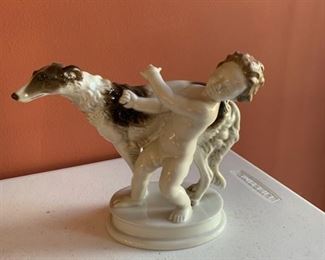 Rosenthal figurine, boy with dog, porcelain 