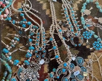 Squash necklaces, turquoise necklaces,