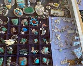 Turquoise belt bu, moreckles, pendants,  Mexican warrior pins