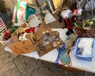 Christmas decorations...santas, angels, stocking, trim and more