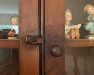 Item 1 ( was $1800) NOW $900 19th Century Antique Cabinet. It measures approximatly 42.25" W by 80" H by 20.25" D.There is a surface crack on one pane of the glass.