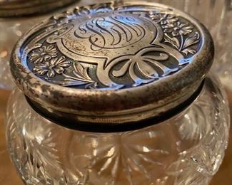 Item 45 Dresser Jar with Sterling Lid $95