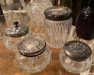 Dresser Jar Collection with Sterling Lids priced separately- see following pictures for individual prices.