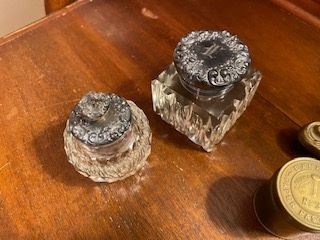 Item 59 Inkwell on left $50 Item 60 Inkwell on right $65