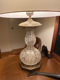 Item 69 Antique American brilliant Cut Crystal Double Gourd Lamp $200