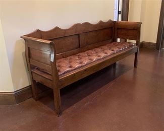 Arhaus Leather Tufted Bench $400