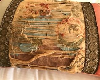 Antique textile pillow