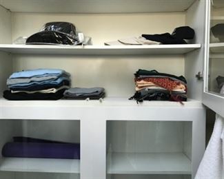 Scarfs, hat & misc clothing. Estimate $250