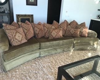 Sectional sofa & pillows, 122 inches. Estimate $2000