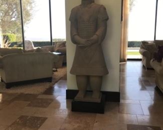 Terra cotta warrior 77" high. Estimate $3000
