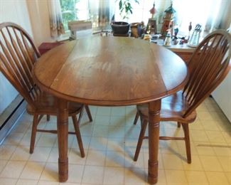 Drop Leaf Solid Wood Table w/Chairs