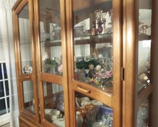 Mid Century Modern China Cabinet - Loaded with Goodies