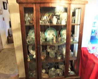 Vintage Solid Oak China Cabinet