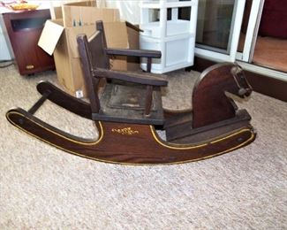 Antique Wood Rocking Horse