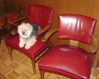 WE HAVE SEVERAL ,  MID CENTURY "WAITING ROOM" CHAIRS IN RED AND GREEN--ALL IN GOOD SHAPE WITH NO RIPS