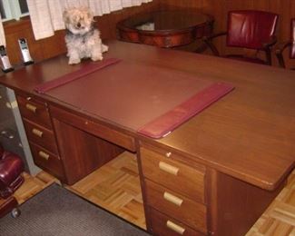IT'S DOG GONE LARGE WALNUT EXECUTIVE DESK