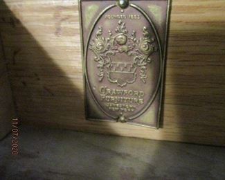 and the inside tag Crawford Furniture 