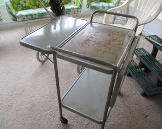 nice drop leaf metal cart on wheels