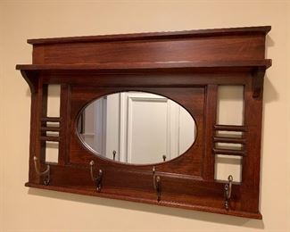 Item 20:  Wall mirror and hat rack - 33" x 5" x 22.5": $258.00 