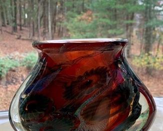 Item 49:  Art glass vase by Robert Eickholt (2007) - 4.75" x 6":  $150