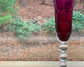 Item 79:  "Bubbles" Champagne flute, purple by Saint-Louis $95