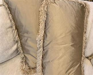 Item 67:  (2) Down pillows with fringe - 27" x 14":  $48/Pair