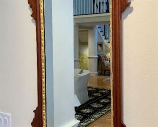 Item 95:  Chippendale-STYLE mirror featuring gold gilt accents - 23.25" x 42":  $295