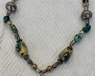 Item 265:  Green glass necklace - great gift!:  $24