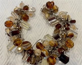 Item 268:  Bracelet with brown and clear beads: $14 