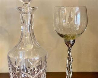 Item 280:  Decanter and wine glass:  $32