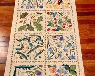 Item 141:  Claire Murray hand hooked rug, runner 27.5" x 65":  $165.00