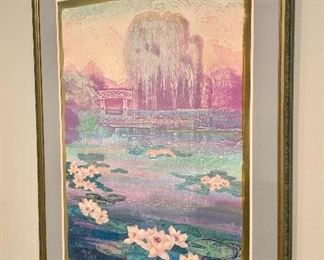 Item 283:  "Painted Bridge" Intaglio Print by Mikulas Kravjansky (88/120) - 31.5" x 39.5":  $245  