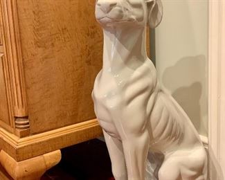 Item 139:  White Ceramic Dog - 23.5":  $85